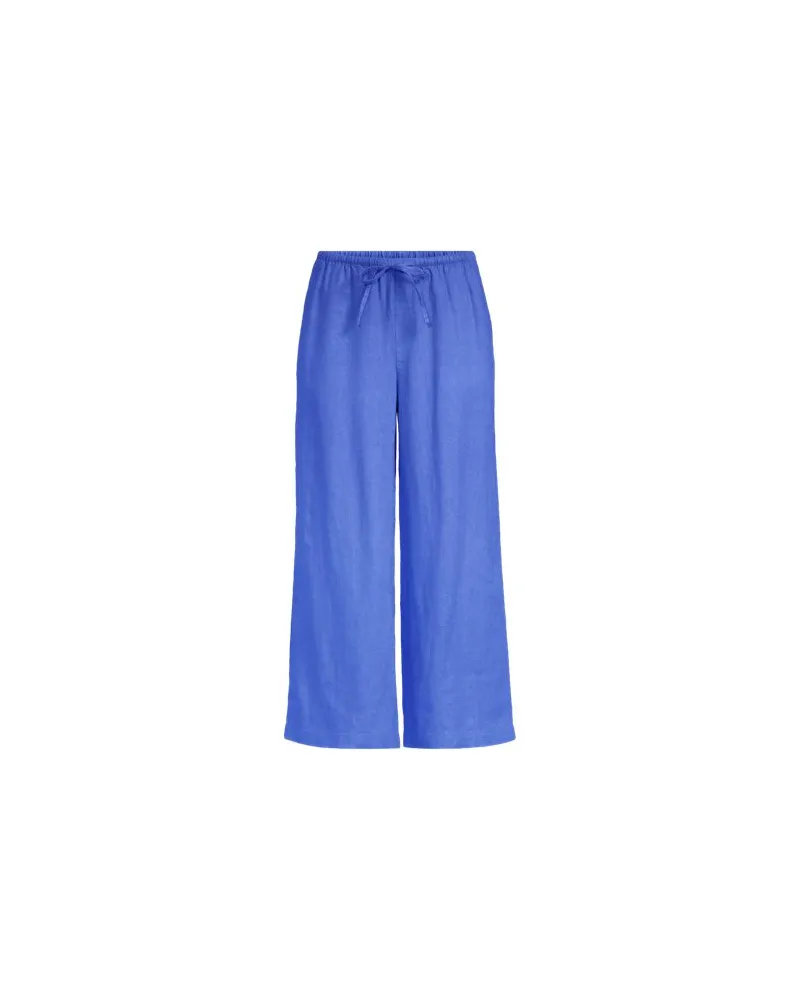 Lands' End Weite 7 Schlupfhose aus reinem Leinen, Damen, Größe petite, Blau, by Blau
