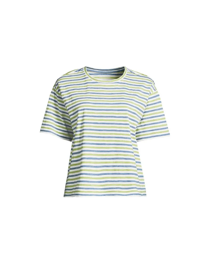 Lands' End Kastiges Flammgarnshirt mit kurzen Ärmeln, Damen, Größe plus, Grün, Baumwolle, by Grün