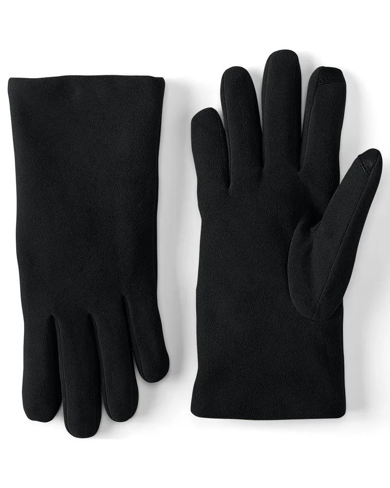 Lands' End Veloursleder-Handschuhe, Damen, Größe regular, Schwarz, Leder/Rauleder, by Schwarz