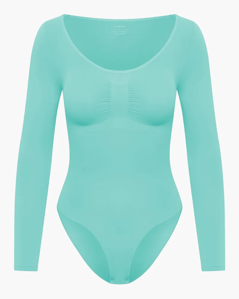 creamy fabrics Bodysuit Sculpting Shapewear Longsleeve mit Slip (#2) - Taupe / 3XL 