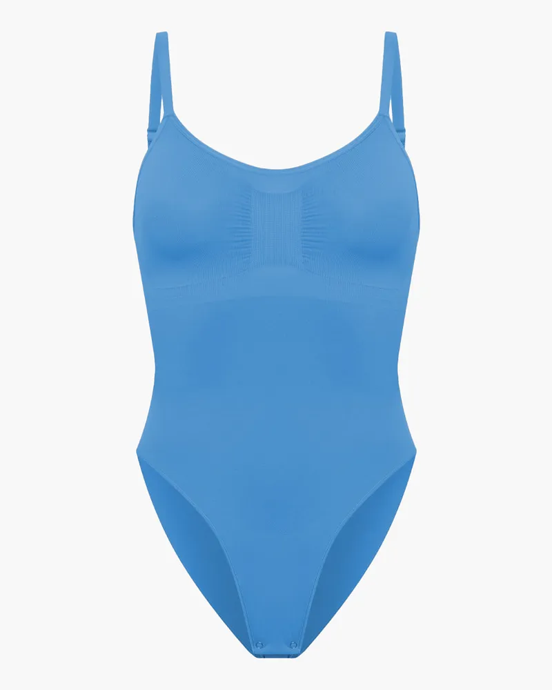 creamy fabrics Bodysuit Sculpting Shapewear mit Slip (#2) - Silver Lake Blue / 5XL 