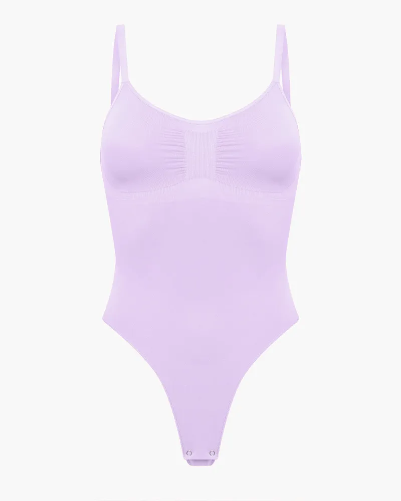 creamy fabrics Bodysuit Sculpting Shapewear mit String (#2) - Lavender / 3XL 