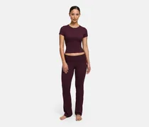 Cotton Flared Bootcut Leggings - Burgundy Dark / XS