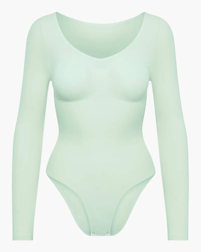 creamy fabrics Bodysuit Sculpting Shapewear Longsleeve mit Slip - Sage Green / M 