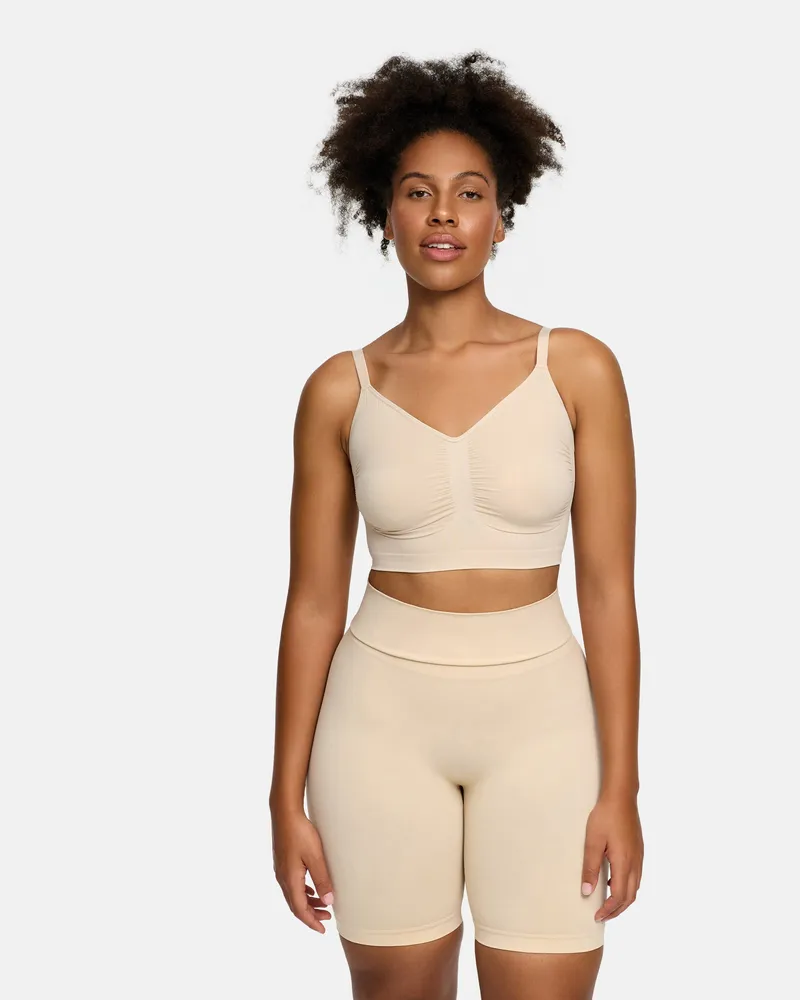 creamy fabrics High Waisted Shaping Shorts - Sand / 3XL 