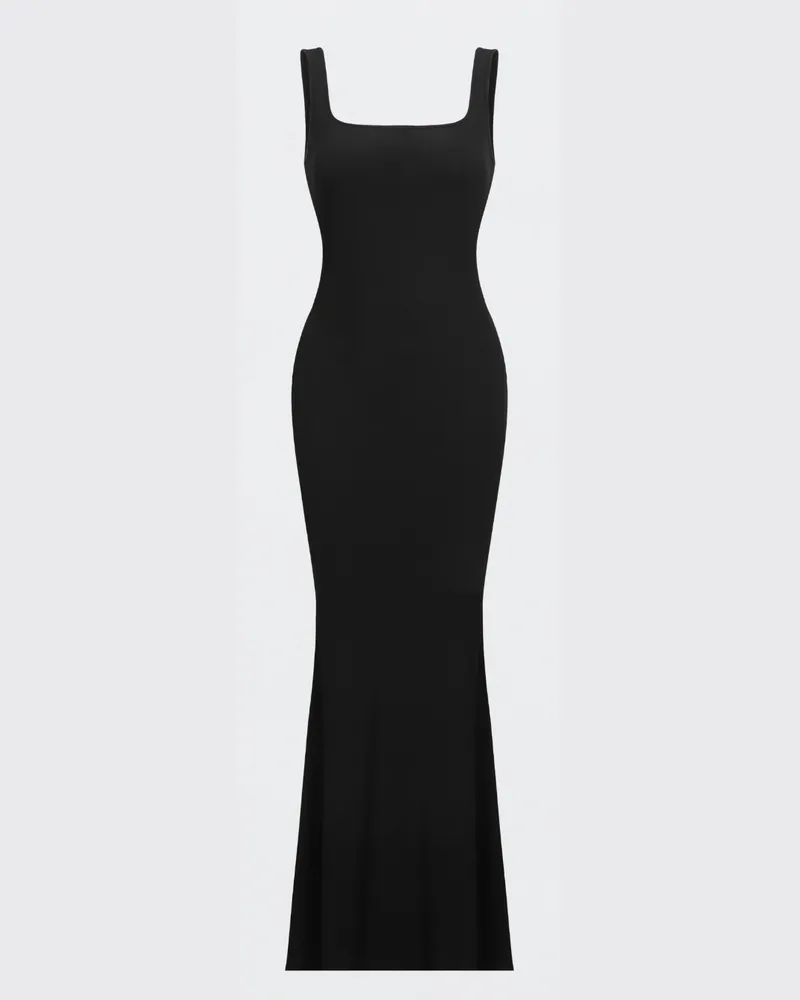 creamy fabrics Ribbed Tank Top Maxikleid - Schwarz / S 