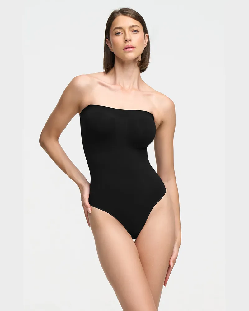 creamy fabrics Trägerloser Bodysuit Sculpting Shapewear mit Slip - Schwarz / S 