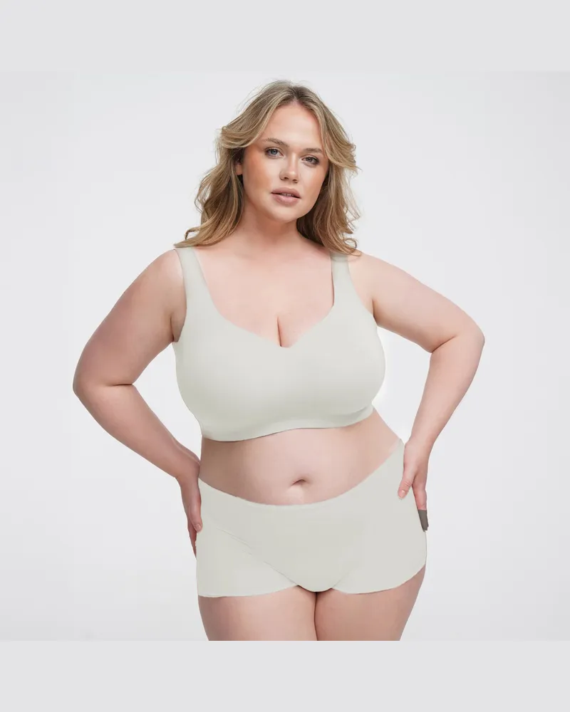 creamy fabrics Comfort Minimizer Back Support BH - Ecru / L 