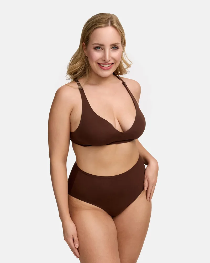 creamy fabrics High-Waist Slip | 3er Pack - Braun / 2XL 