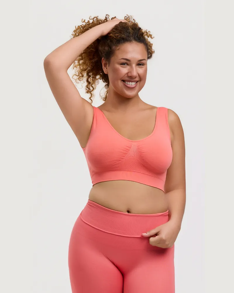 creamy fabrics Comfy Bra - Coral / 3XL 