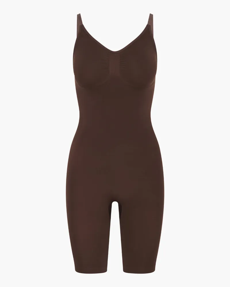 creamy fabrics Bodysuit Sculpting Shapewear mit Shorts - Braun / 4XL 