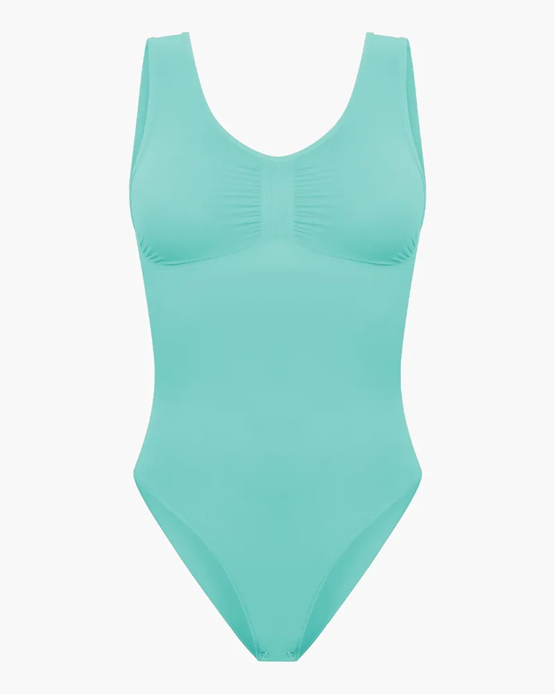 creamy fabrics Tank Bodysuit Sculpting Shapewear mit Slip (#2) - Graphit / 2XL 