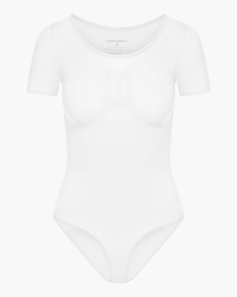 creamy fabrics Bodysuit Sculpting Shapewear T-Shirt mit Slip - Weiß / M 