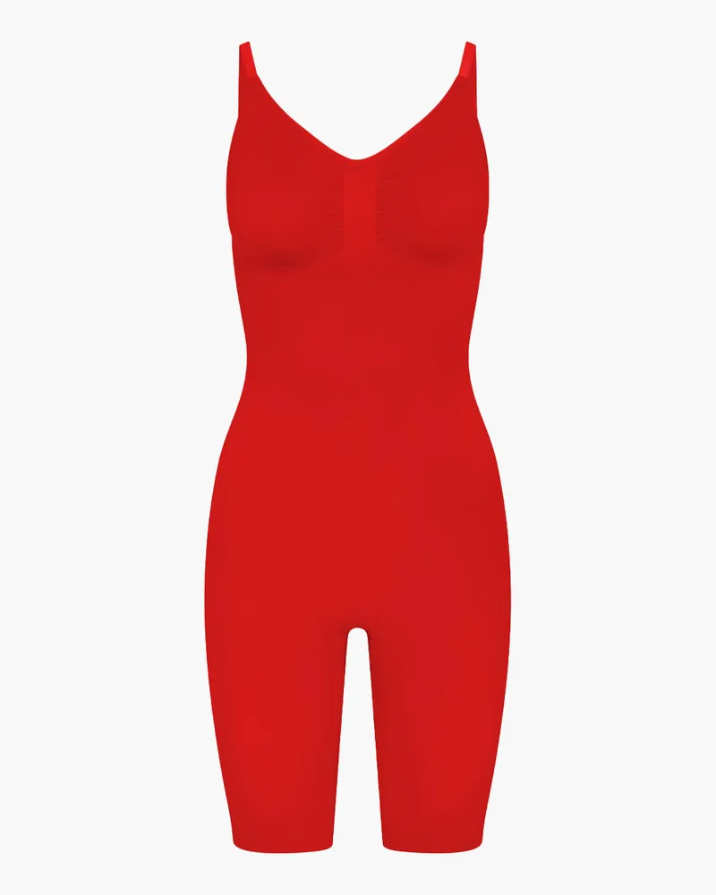 creamy fabrics Bodysuit Sculpting Shapewear mit Shorts - Fire Red / M 