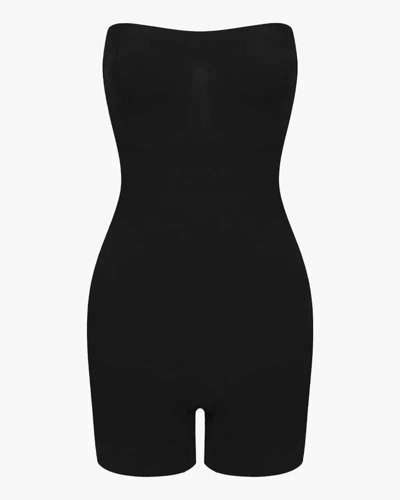 creamy fabrics Trägerloser Bodysuit Sculpting Shapewear mit Shorts - Taupe / 2XL 