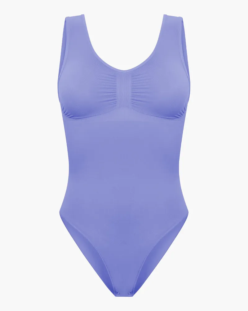 creamy fabrics Tank Bodysuit Sculpting Shapewear mit Slip (#2) - Soft Violet / 4XL 