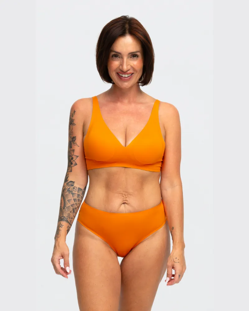 creamy fabrics Comfort Push up BH mit Spitze - Sunset Orange / XL 