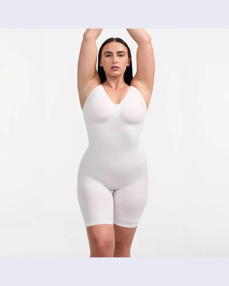 creamy fabrics Bodysuit Sculpting Shapewear mit Shorts - Weiß / 2XL 