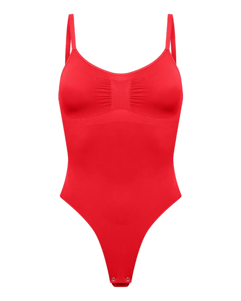 creamy fabrics Bodysuit Sculpting Shapewear mit Slip - Outlet - Fire Red / XL 