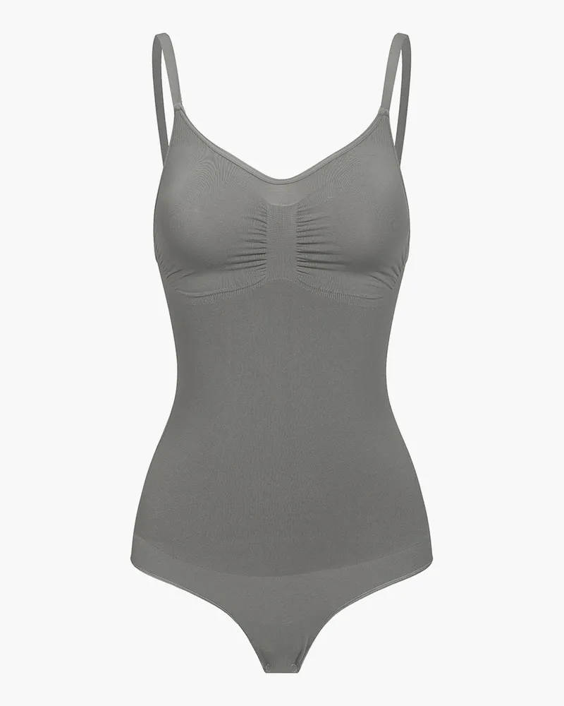 creamy fabrics Bodysuit Sculpting Shapewear mit String - Light Grey / S 