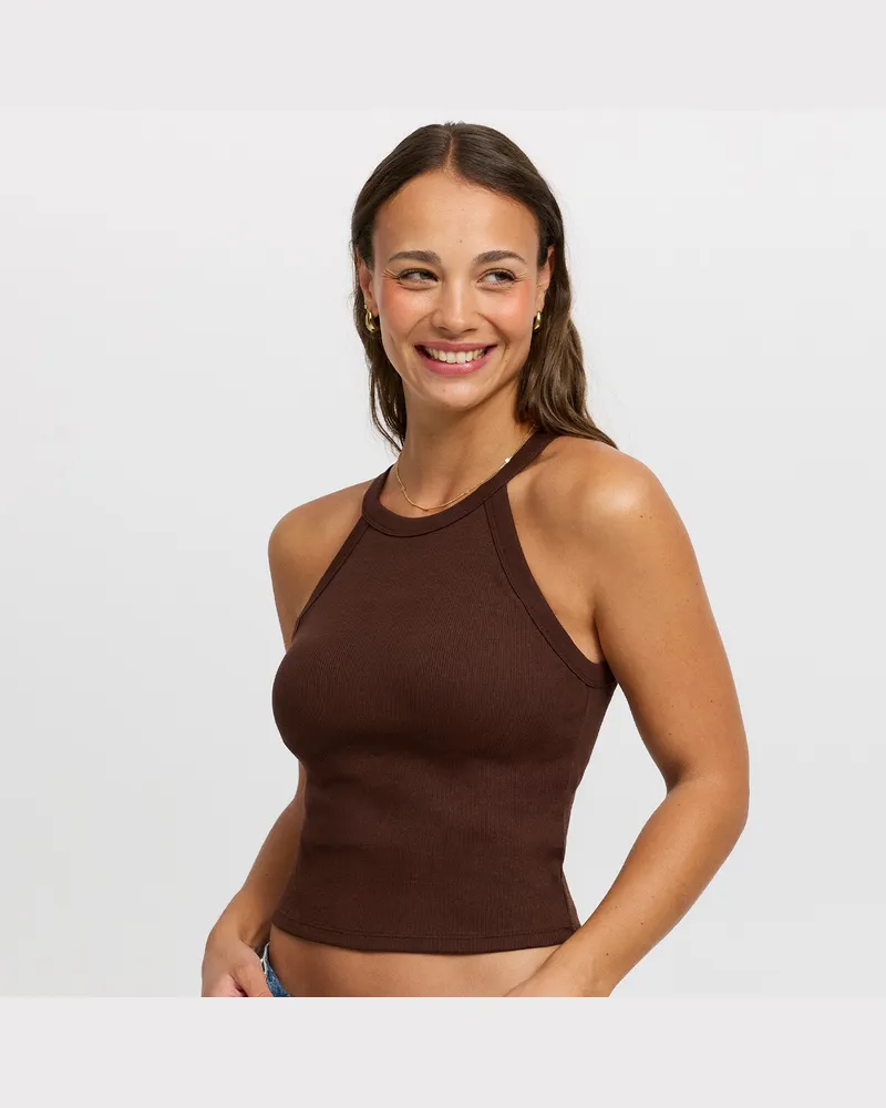 creamy fabrics Neckholder Bratop - Secret Sale - Ash Brown / 3XL 