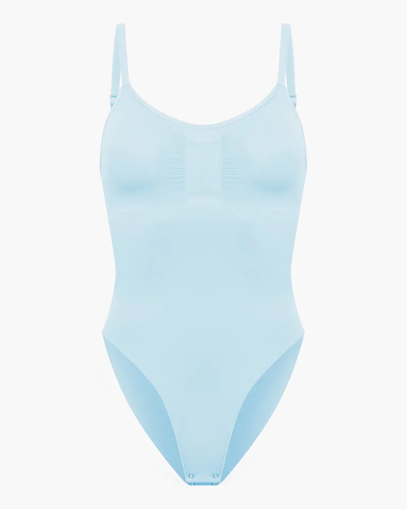 creamy fabrics Bodysuit Sculpting Shapewear mit Slip (#2) - Baby Blue / 4XL 