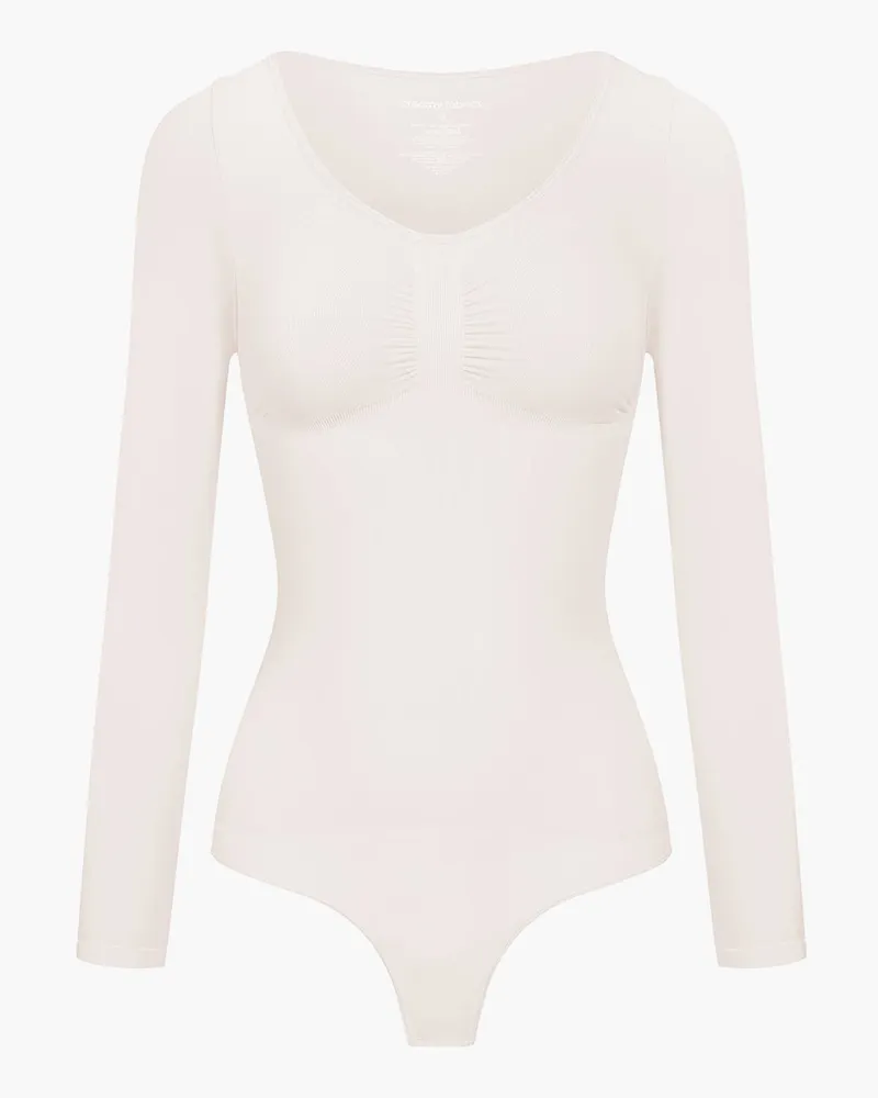 creamy fabrics Bodysuit Sculpting Shapewear Longsleeve mit String (#2) - Web Surf Blue / 5XL 