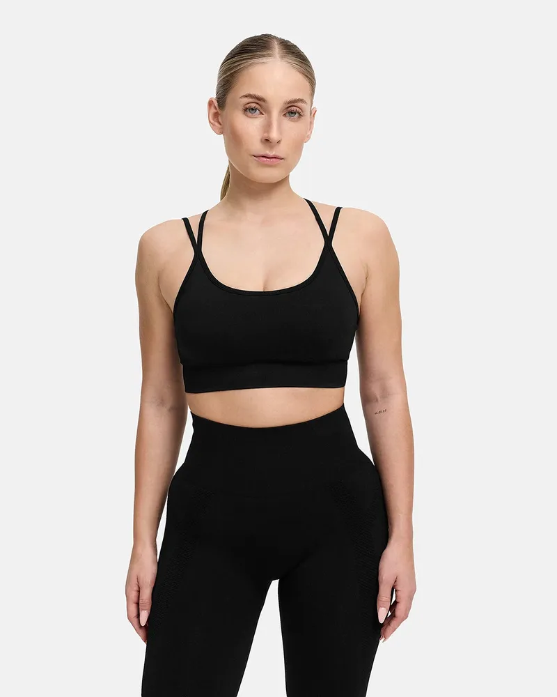 creamy fabrics Seamless Cross over Sport Bra - Schwarz / L 