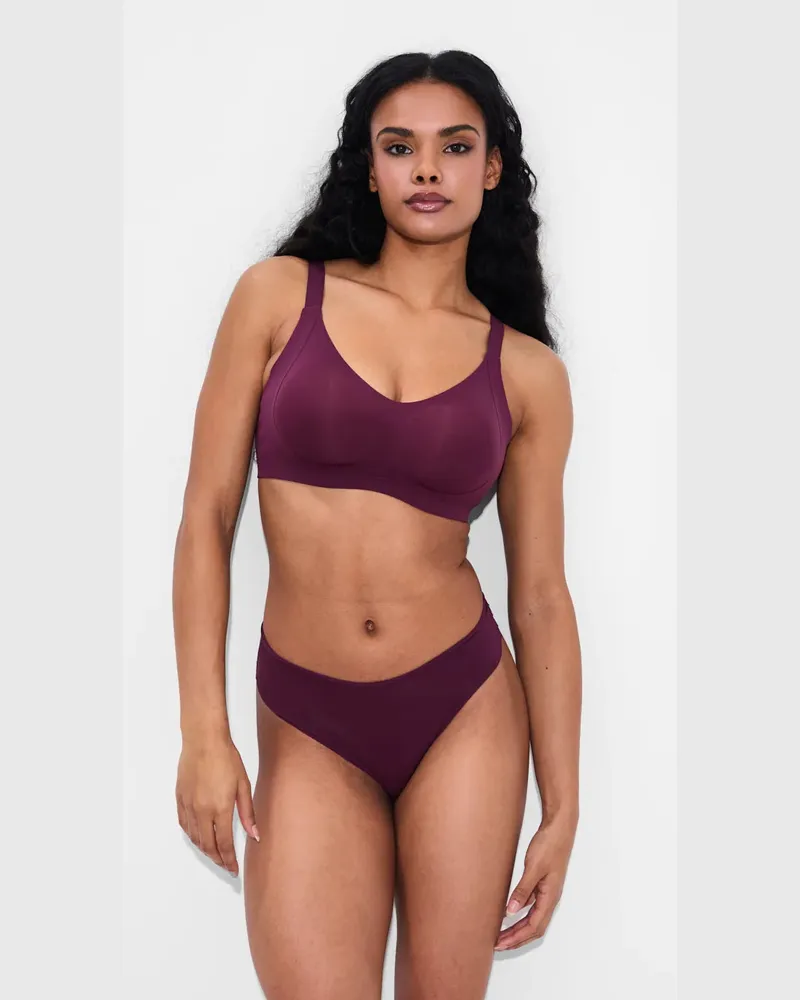 creamy fabrics Seamless Compact Push-Up BH - Burgundy / S 