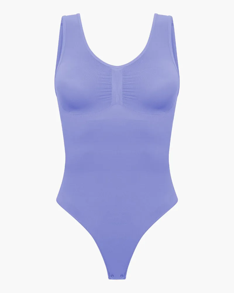 creamy fabrics Tank Bodysuit Sculpting Shapewear mit String (#2) - Soft Violet / M 
