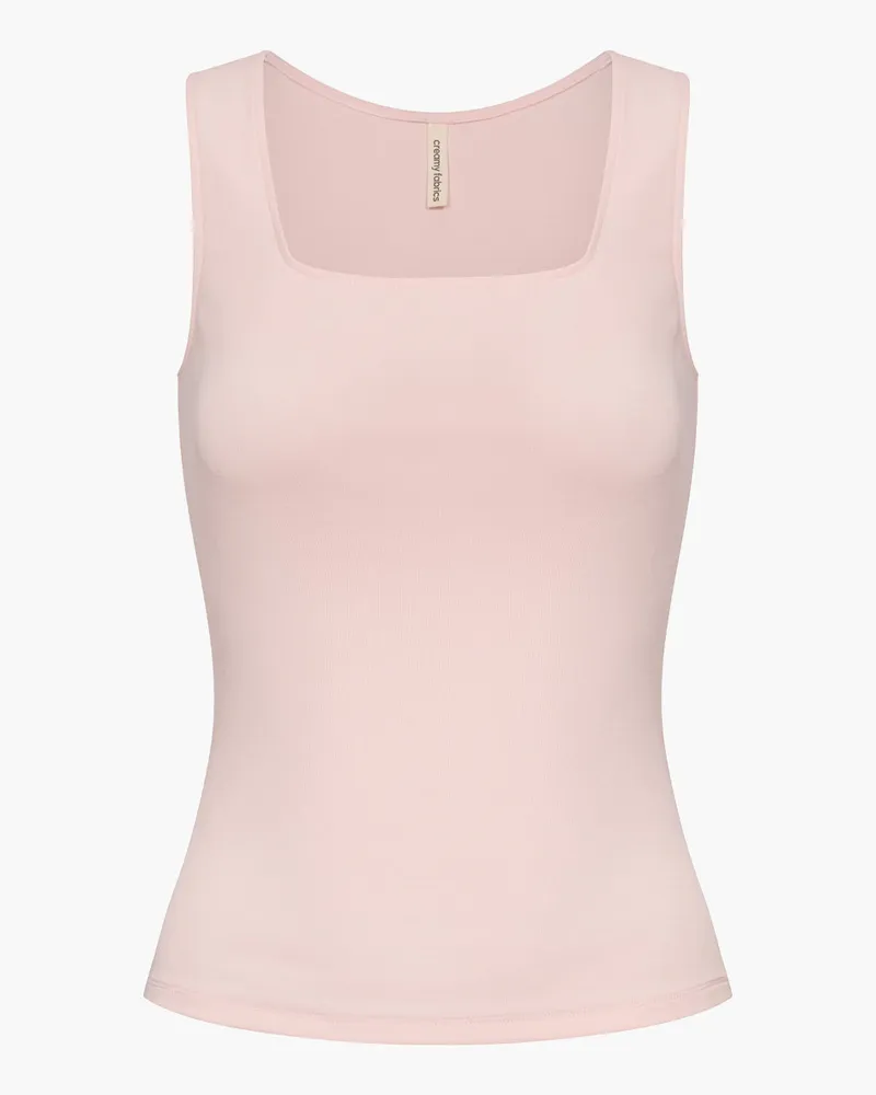 creamy fabrics Cotton Tanktop mit eckigem Ausschnitt - Crystal Pink / XL 