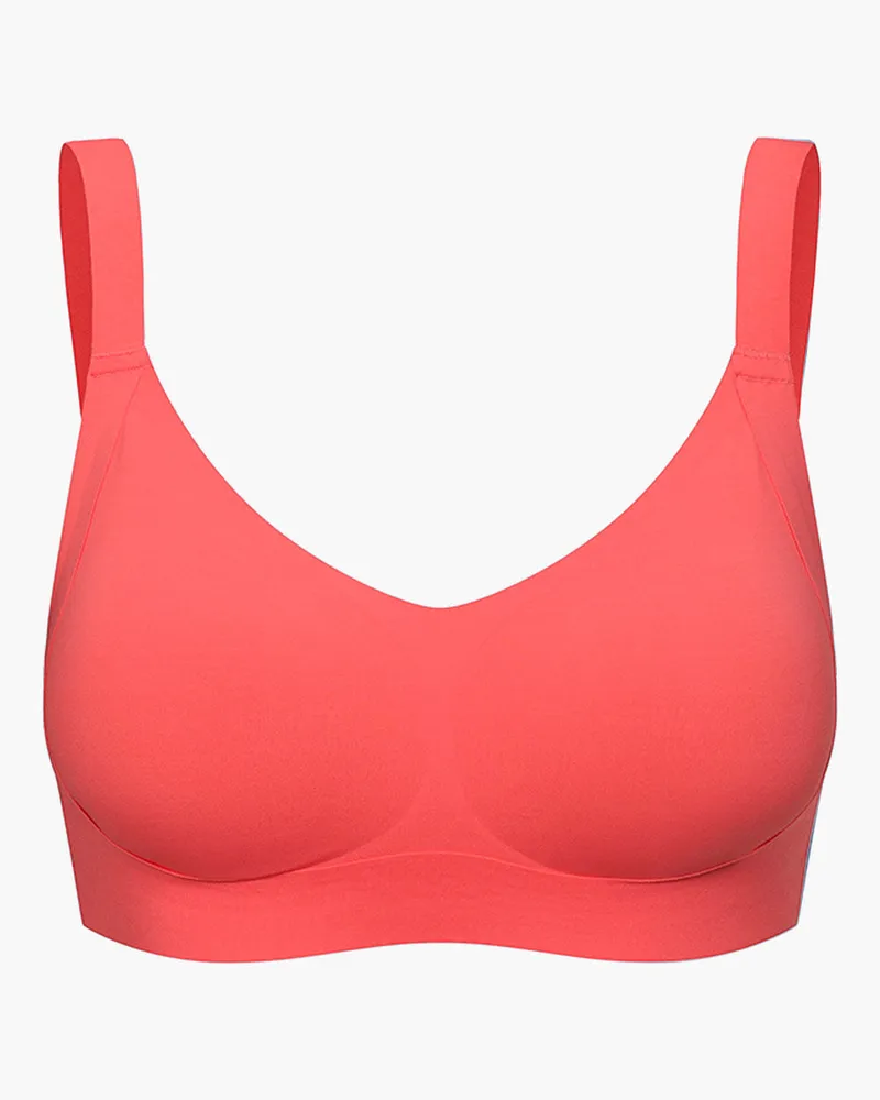 creamy fabrics Seamless Compact Push-Up BH - Coral / XL 