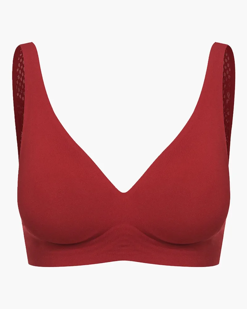 creamy fabrics Comfort Push up BH mit Spitze - Wine Red / S 