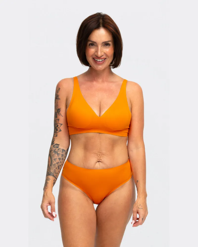 creamy fabrics Comfort Push up BH mit Spitze - Sunset Orange / M 
