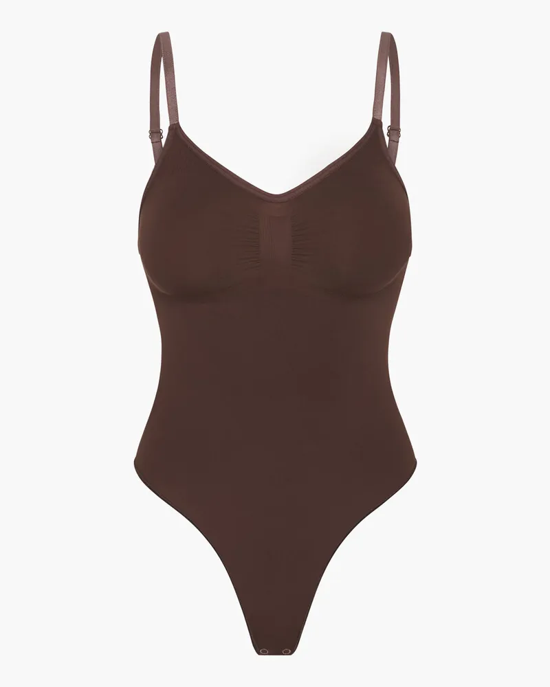 creamy fabrics Bodysuit Sculpting Shapewear mit String - Braun / 2XL 