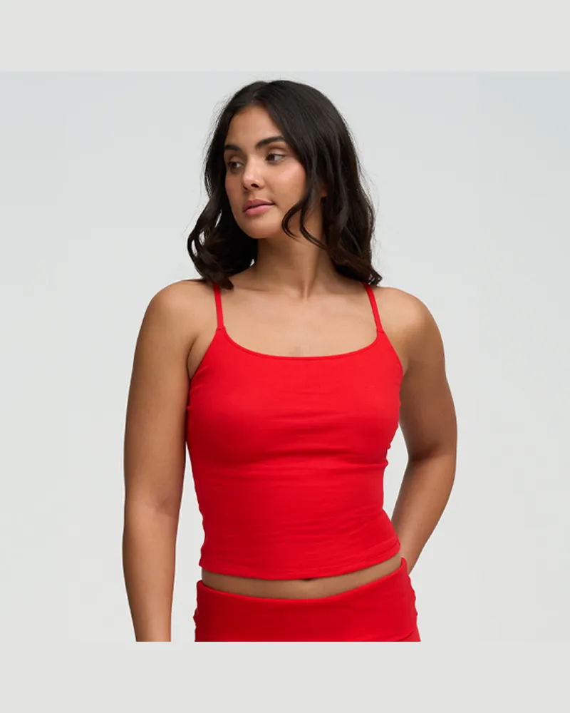 creamy fabrics Cotton Cami-Top - Fire Red / S 