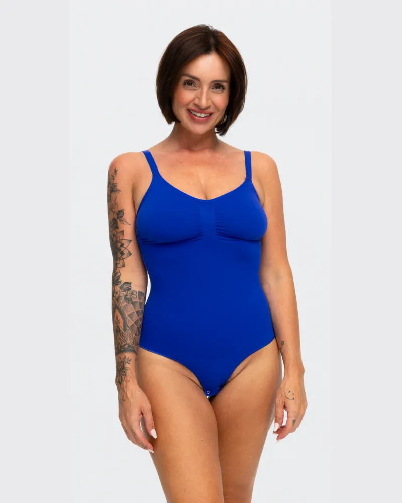 creamy fabrics Bodysuit Sculpting Shapewear mit String - Web Surf Blue / S 