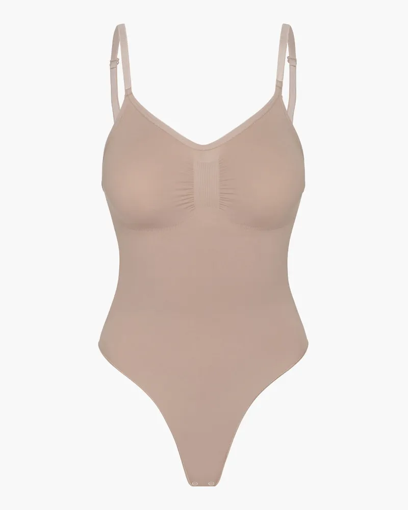 creamy fabrics Bodysuit Sculpting Shapewear mit String - Beige / S 