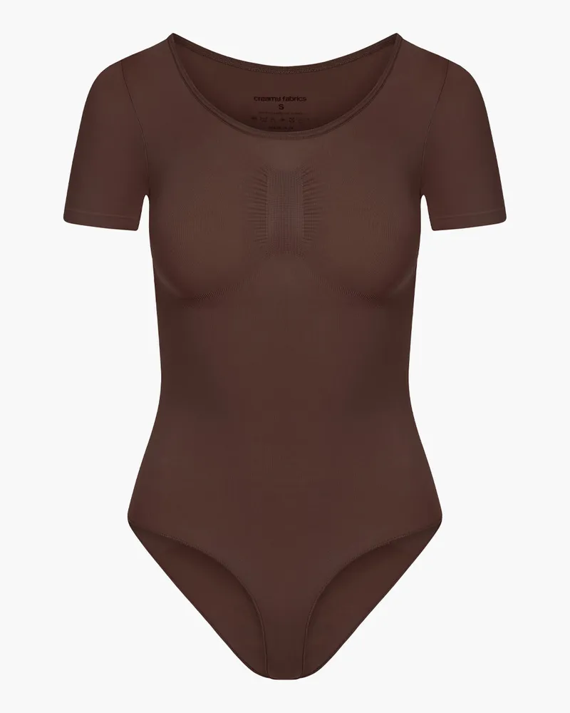 creamy fabrics Bodysuit Sculpting Shapewear T-Shirt mit Slip - Braun / 2XL 