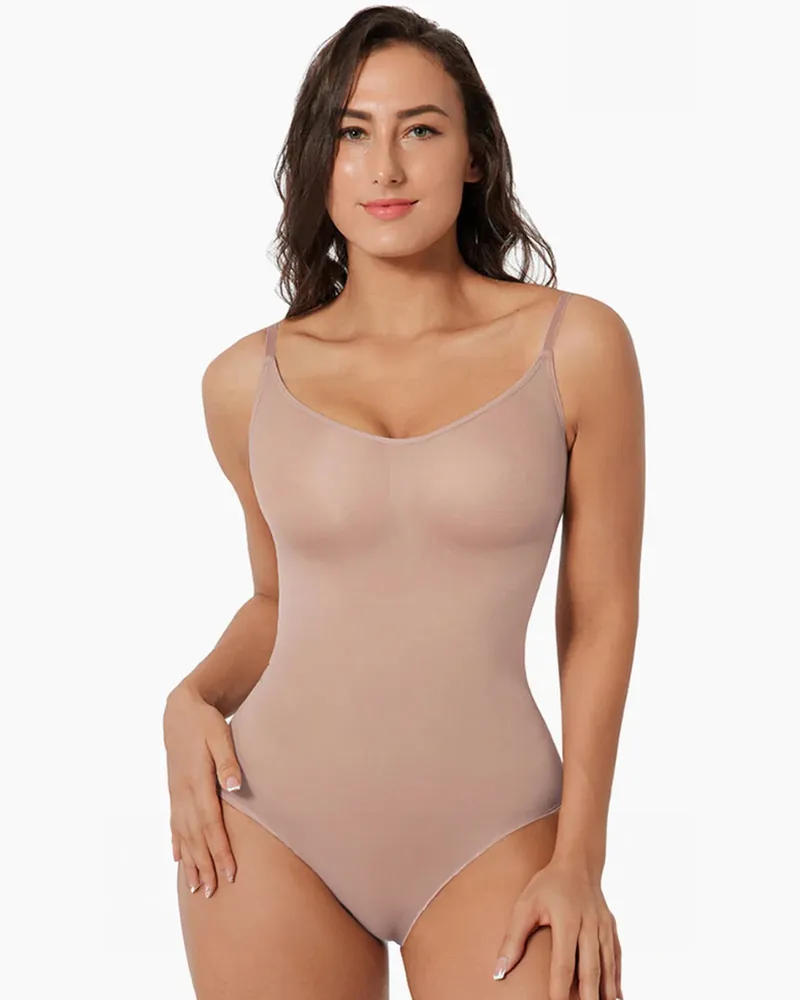 creamy fabrics Bodysuit Sculpting Shapewear - Light Shape - Beige / 3XL 