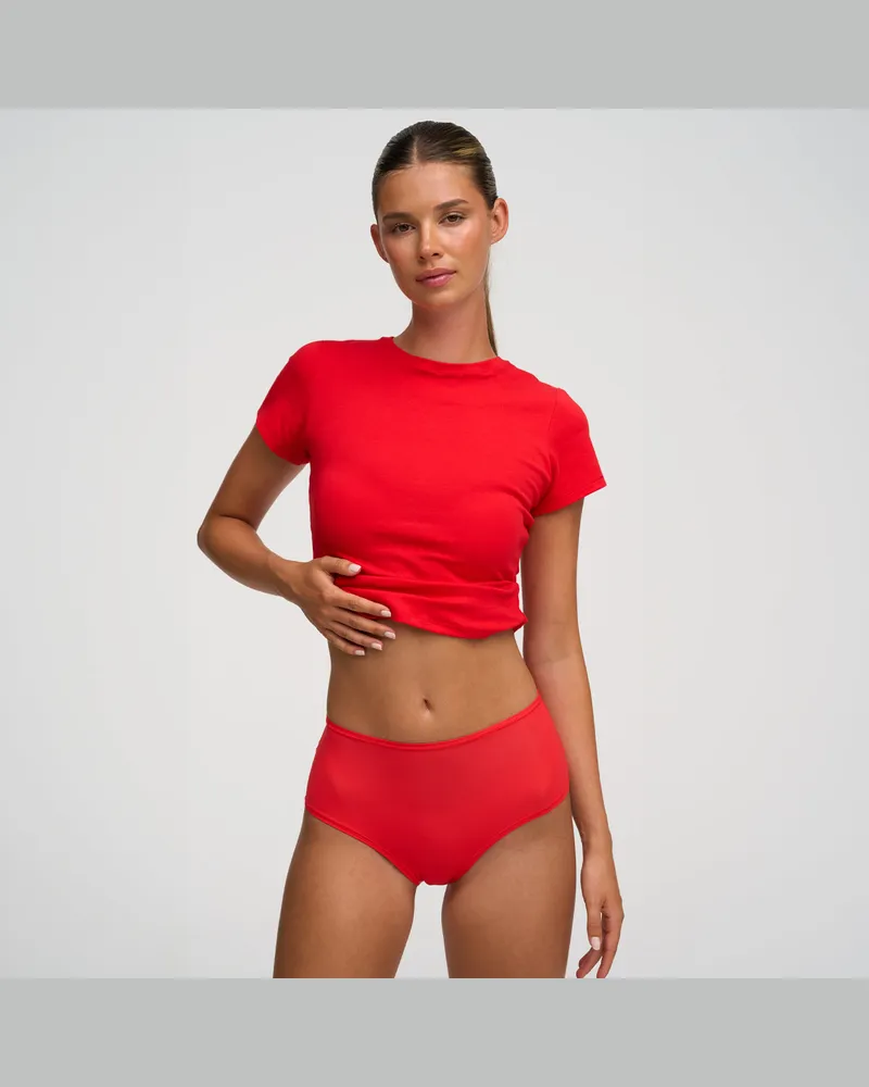 creamy fabrics High-Waist Slip | 3er Pack - Fire Red / L 