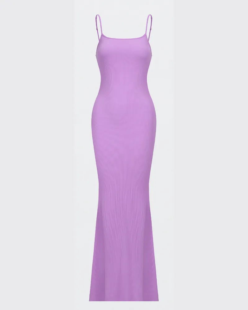 creamy fabrics Ribbed Cami Maxikleid - Violett / XL 