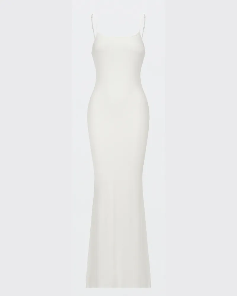 creamy fabrics Ribbed Cami Maxikleid - Snow White / S 