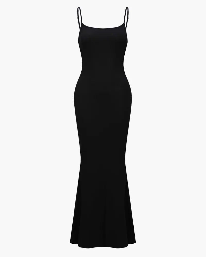 creamy fabrics Ribbed Cami Maxikleid - Snow White / S 
