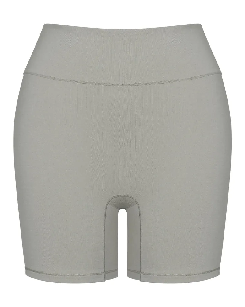 creamy fabrics Cotton High-Waist Shorts - Ash Grey / 2XL 