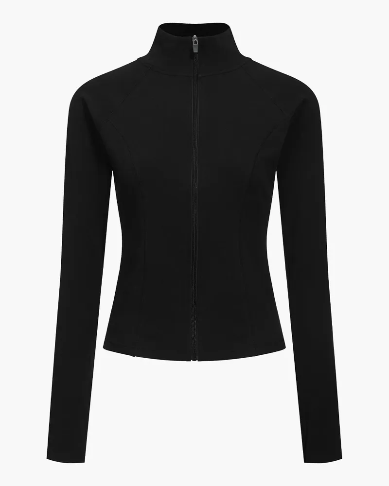 creamy fabrics Cotton Body Fitted Zipper Jacke - Brown Dark / 3XL 