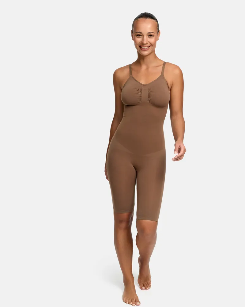 creamy fabrics Bodysuit Sculpting Shapewear mit Shorts (#2) - Caramel / M 