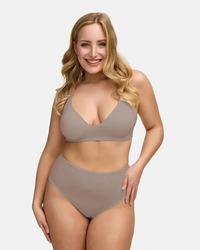 creamy fabrics High-Waist Slip | 3er Pack - Dark Taupe / S 