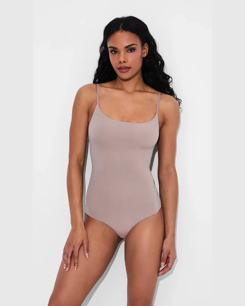 creamy fabrics Cami Bodysuit String - Rose Wood / S 