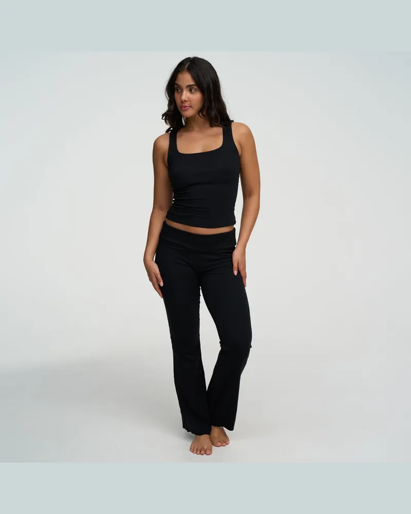 creamy fabrics Cotton Tanktop mit eckigem Ausschnitt - Schwarz / XS 